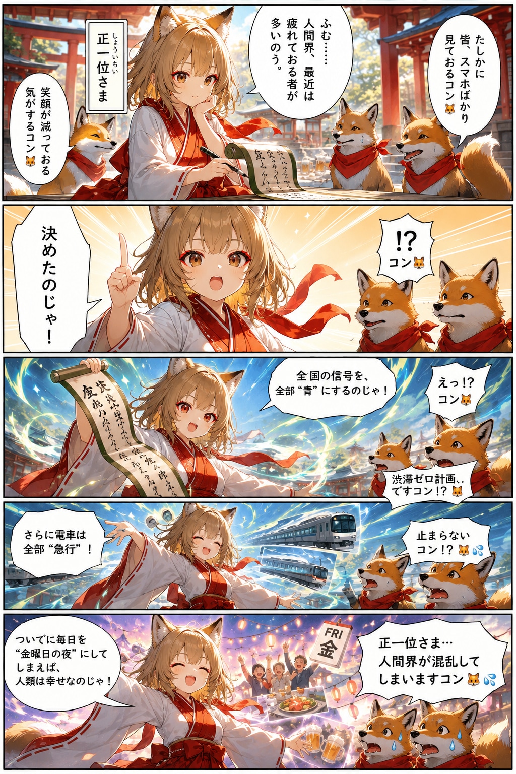 【漫画】正一位さまの一日 | の人気AIイラスト・グラビア