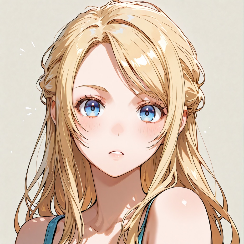 金髪碧眼女性