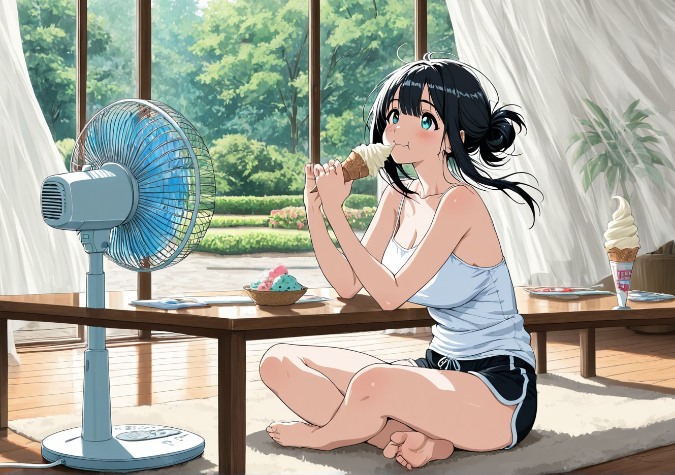 ソフトクリーム食べてるしおりちゃん