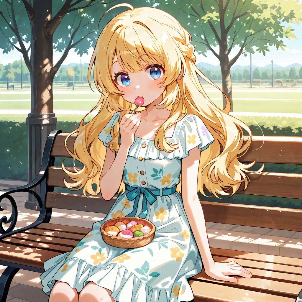 お菓子を食べる少女