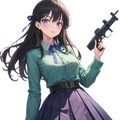 【習作】銃を持つ女の子　( プロンプト一部引用 ) 6枚目