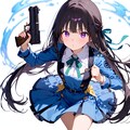 【習作】銃を持つ女の子　( プロンプト一部引用 ) 5枚目