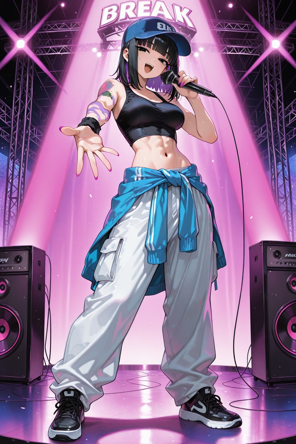 ステージで歌うギャル