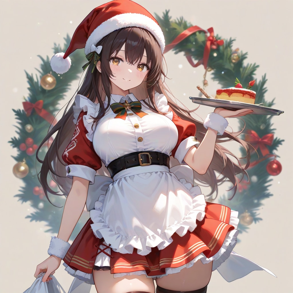 サンタクロースなメイドさん | の人気AIイラスト・グラビア