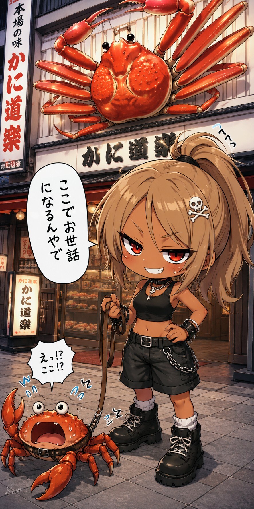 かにをくえるんだな🦀withおにくちゃん🍖 | の人気AIイラスト・グラビア