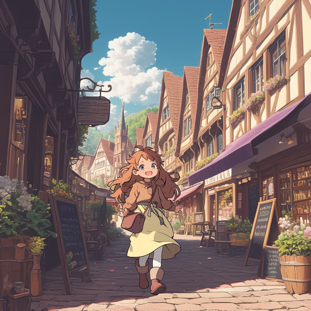リヨンの町と女の子 Lyon Town and Girls