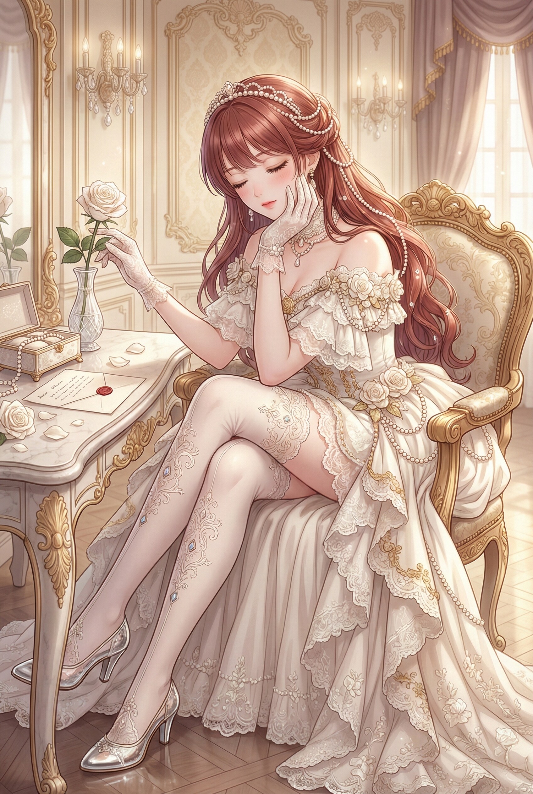 薔薇の囁きに耳を傾ける真珠の姫