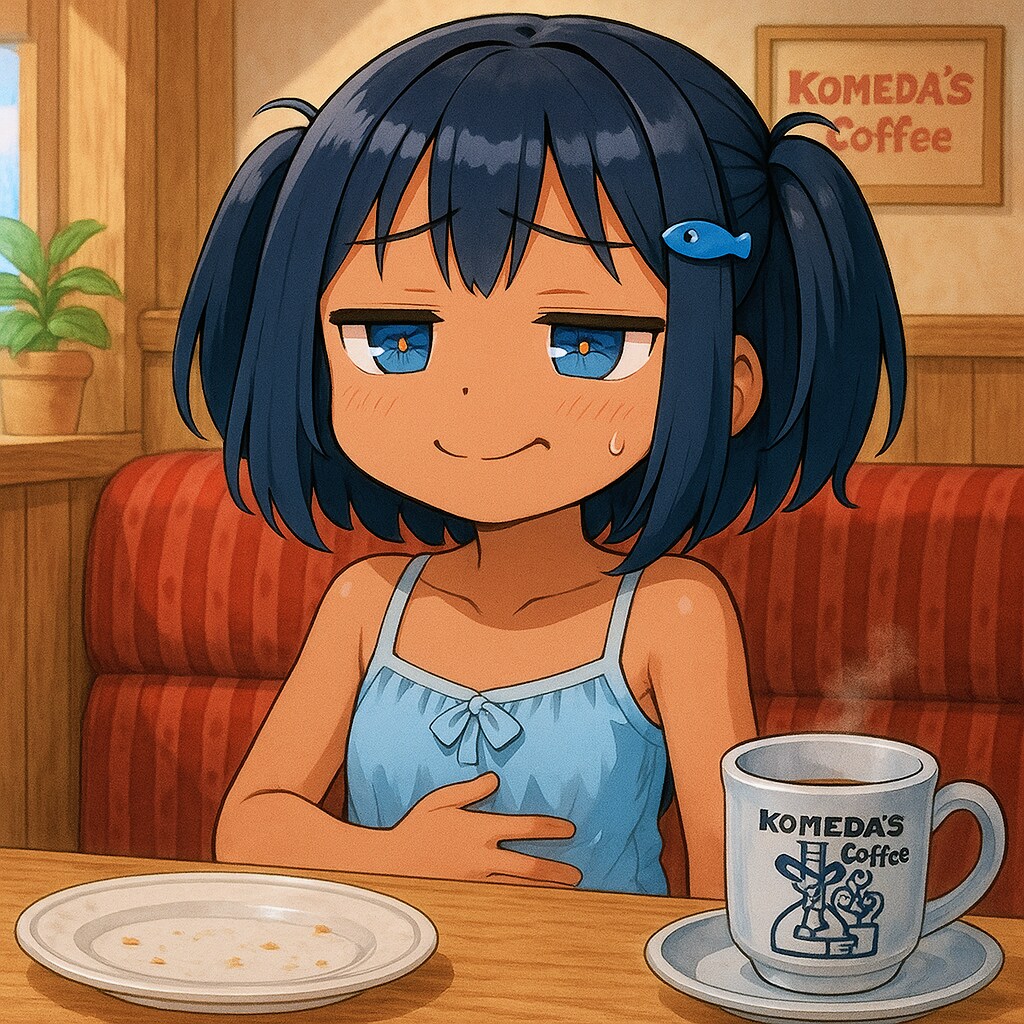 コメダ初心者セットを食べるこなつちゃん