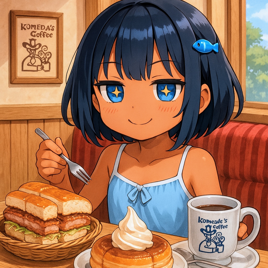 コメダ初心者セットを食べるこなつちゃん