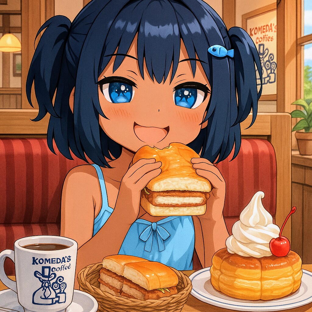 コメダ初心者セットを食べるこなつちゃん | の人気AIイラスト・グラビア