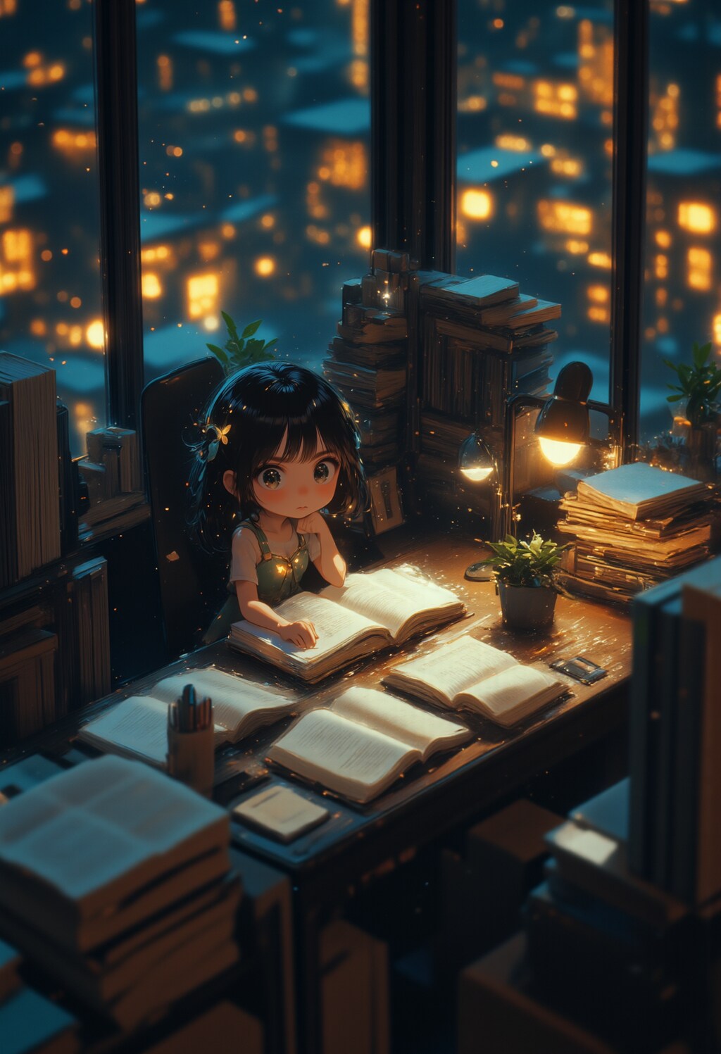 勉強する女の子