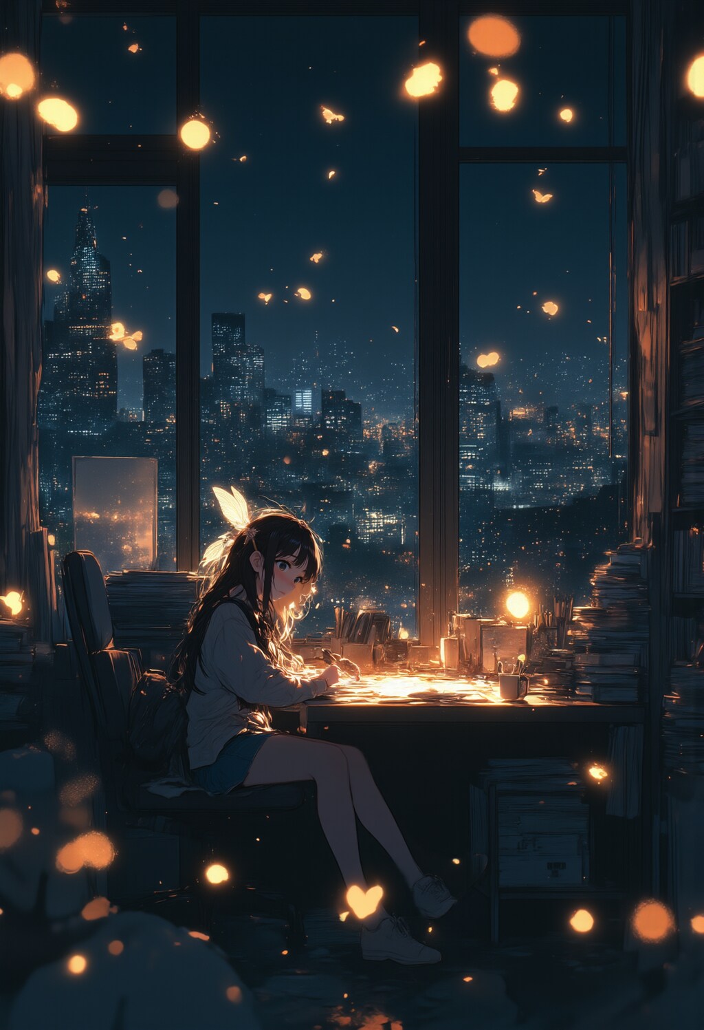 勉強する女の子