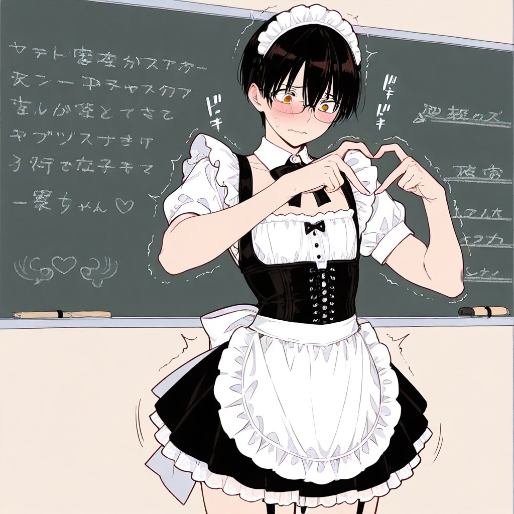 文化祭の女装メイド喫茶の接客練習