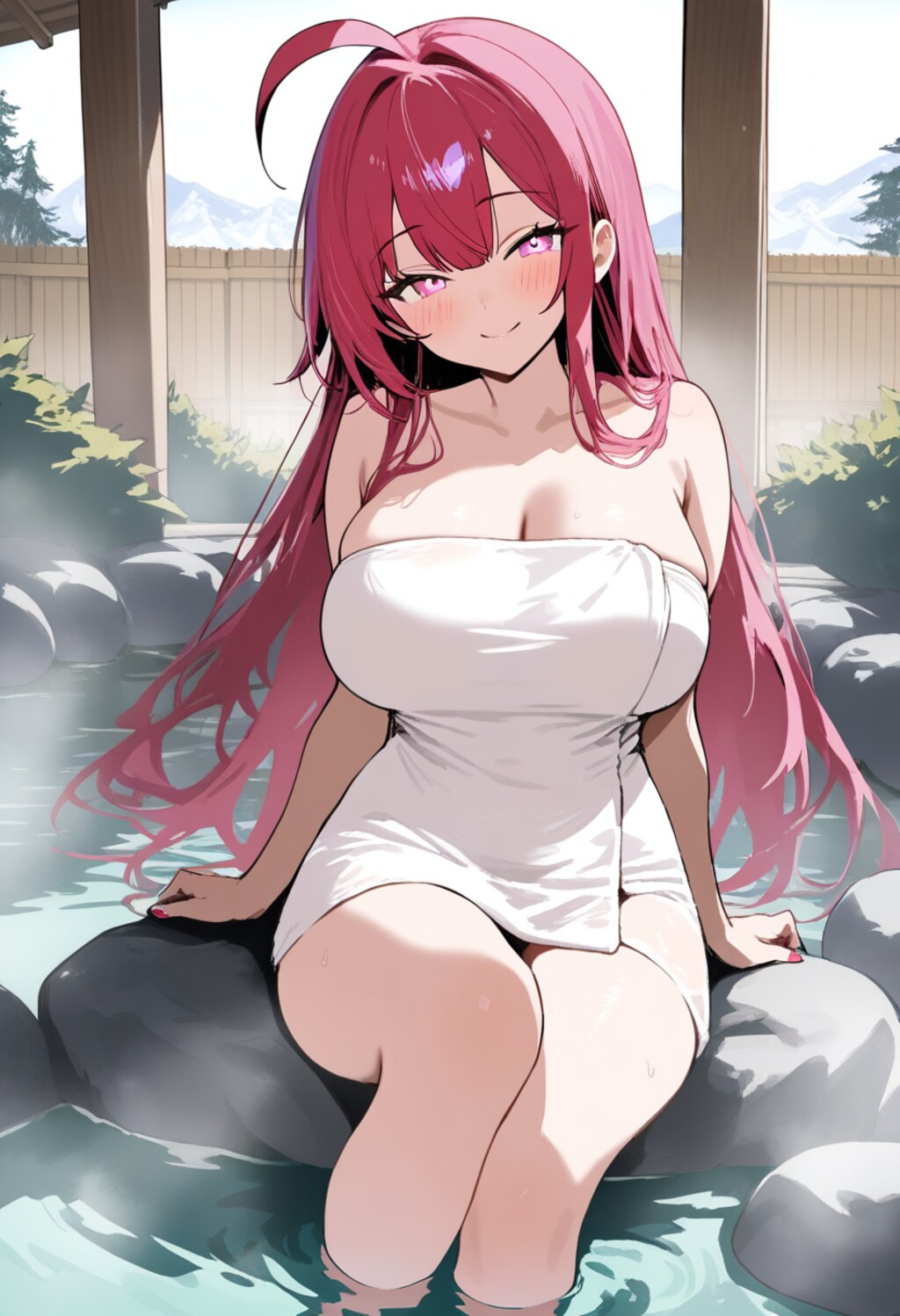 フィレット(前回の表紙キャラ)の温泉に入浴中♨️😍💞