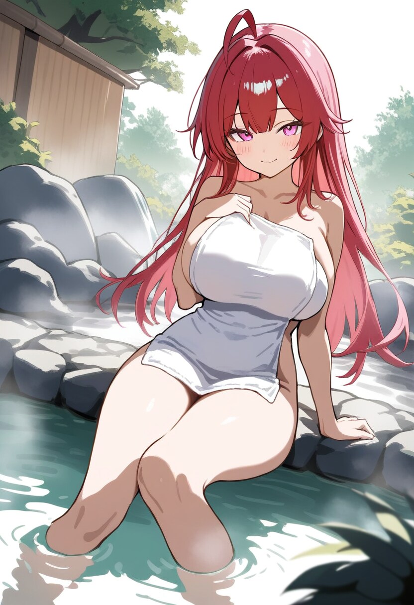 フィレット(前回の表紙キャラ)の温泉に入浴中♨️😍💞