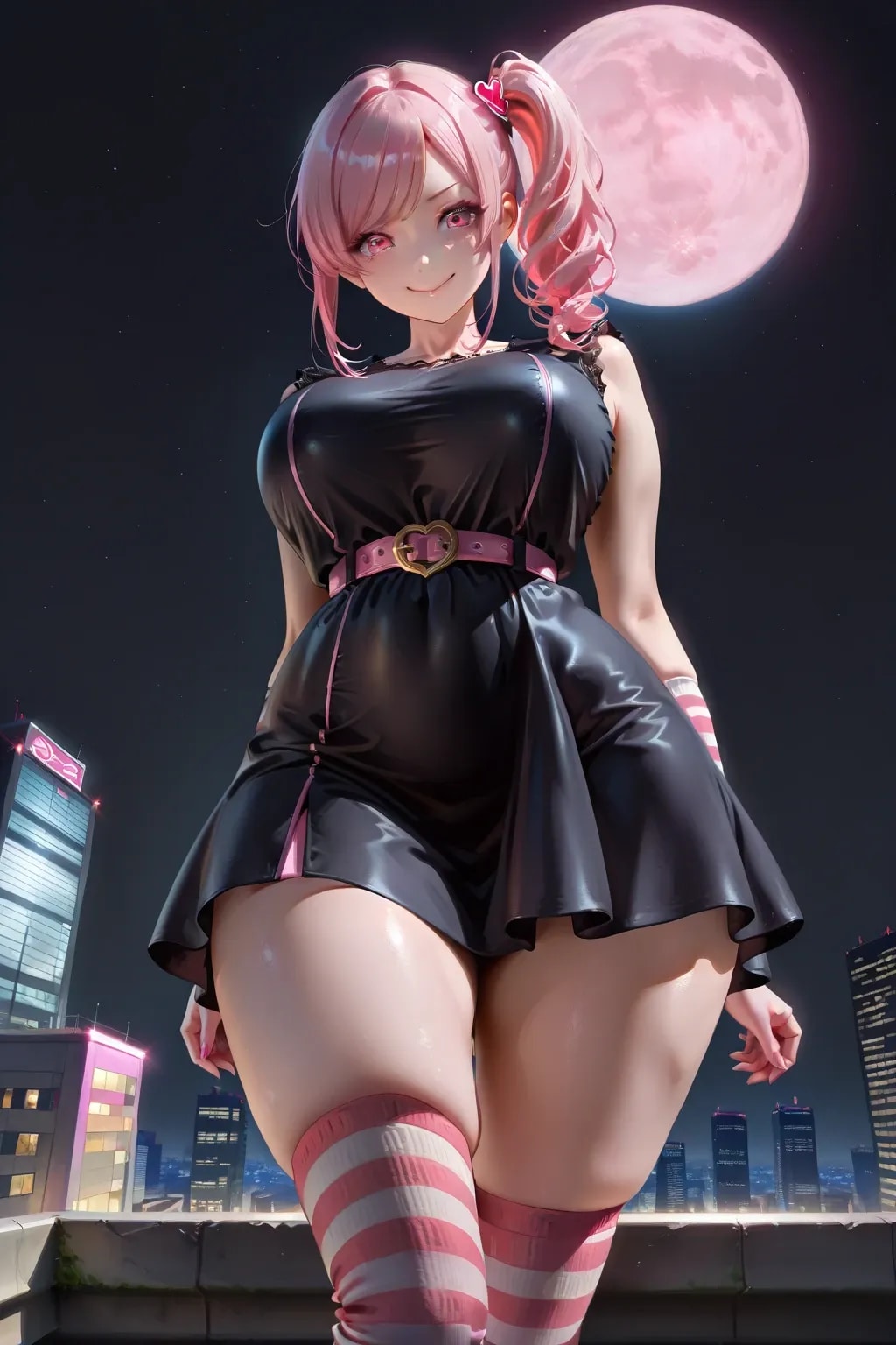 ピンク髪と黒衣装