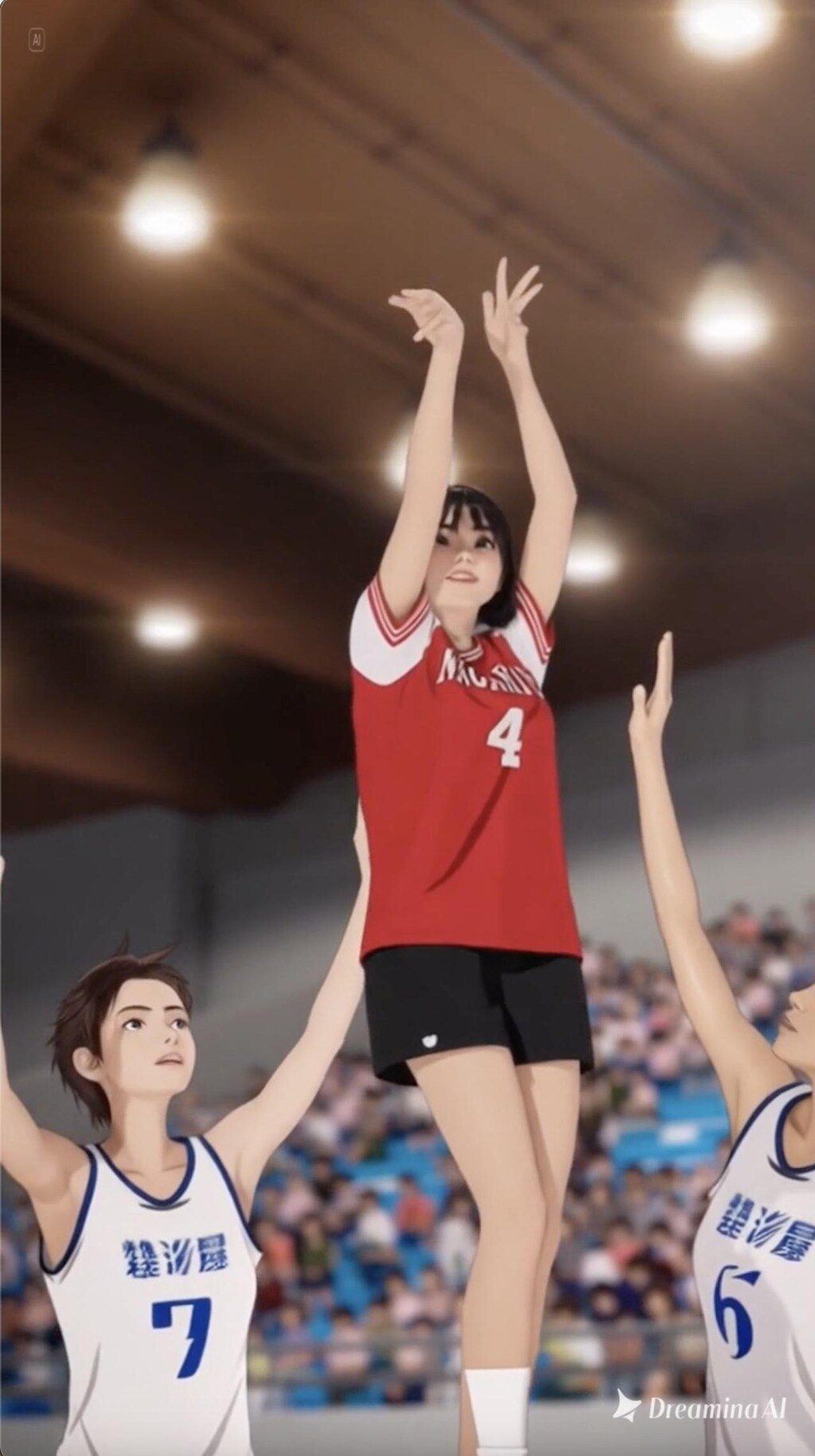 女バスのジャンプシュート383