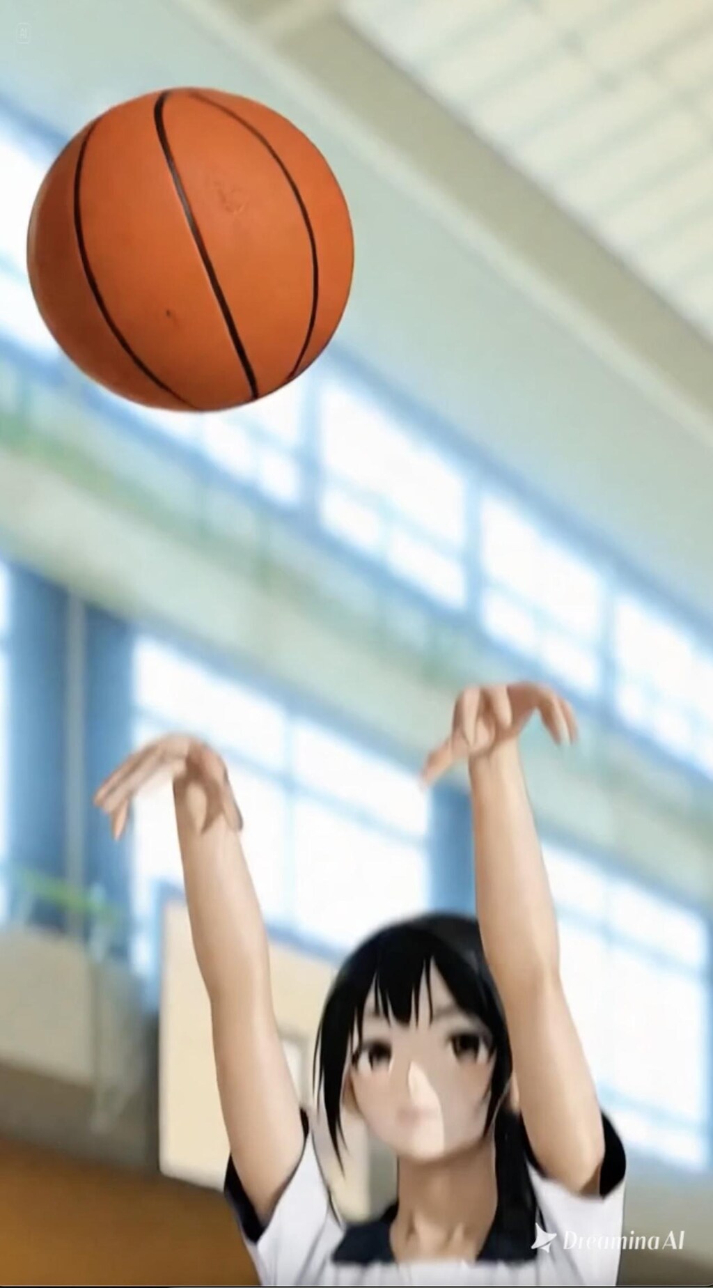 女バスのジャンプシュート383