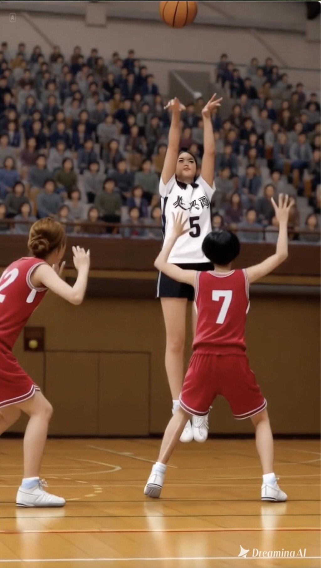 女バスのジャンプシュート383