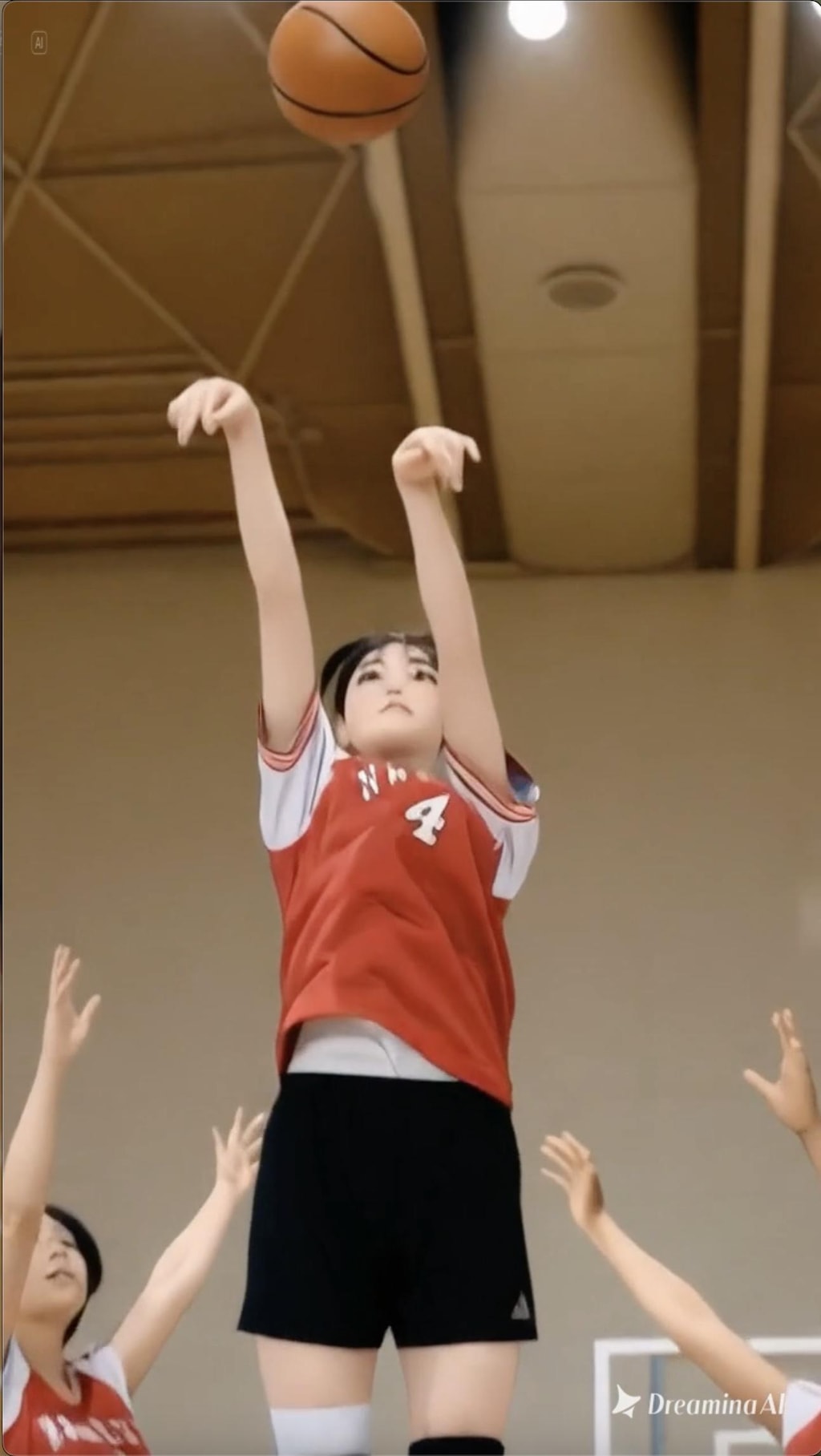 女バスのジャンプシュート383