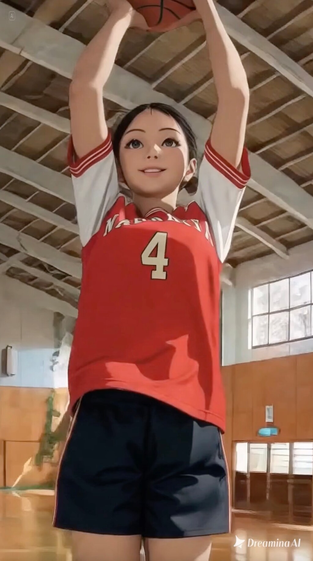 女バスのジャンプシュート383