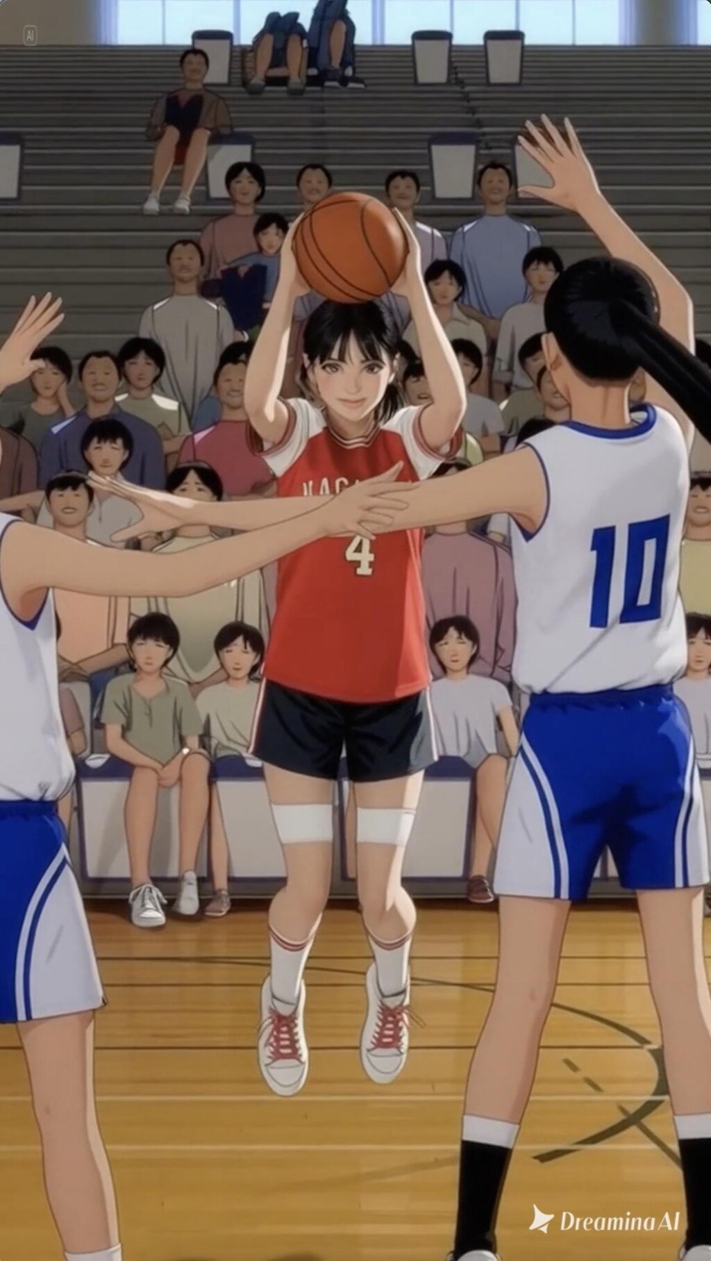 女バスのジャンプシュート383