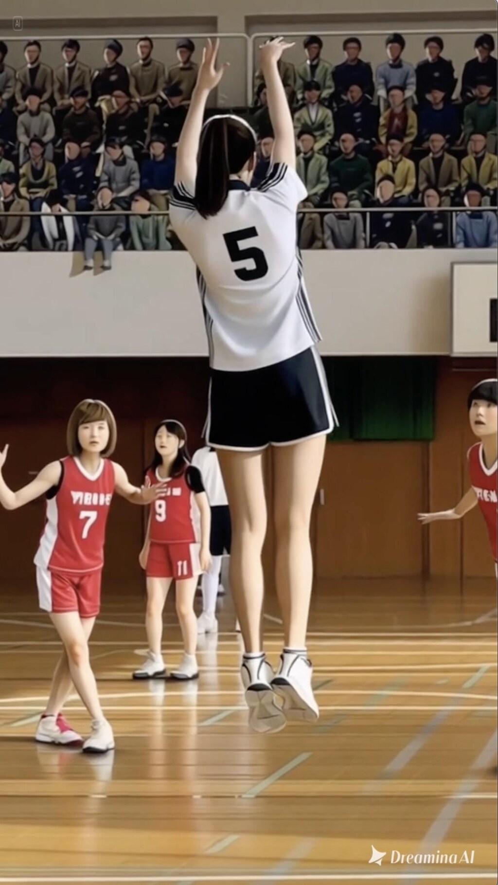 女バスのジャンプシュート383