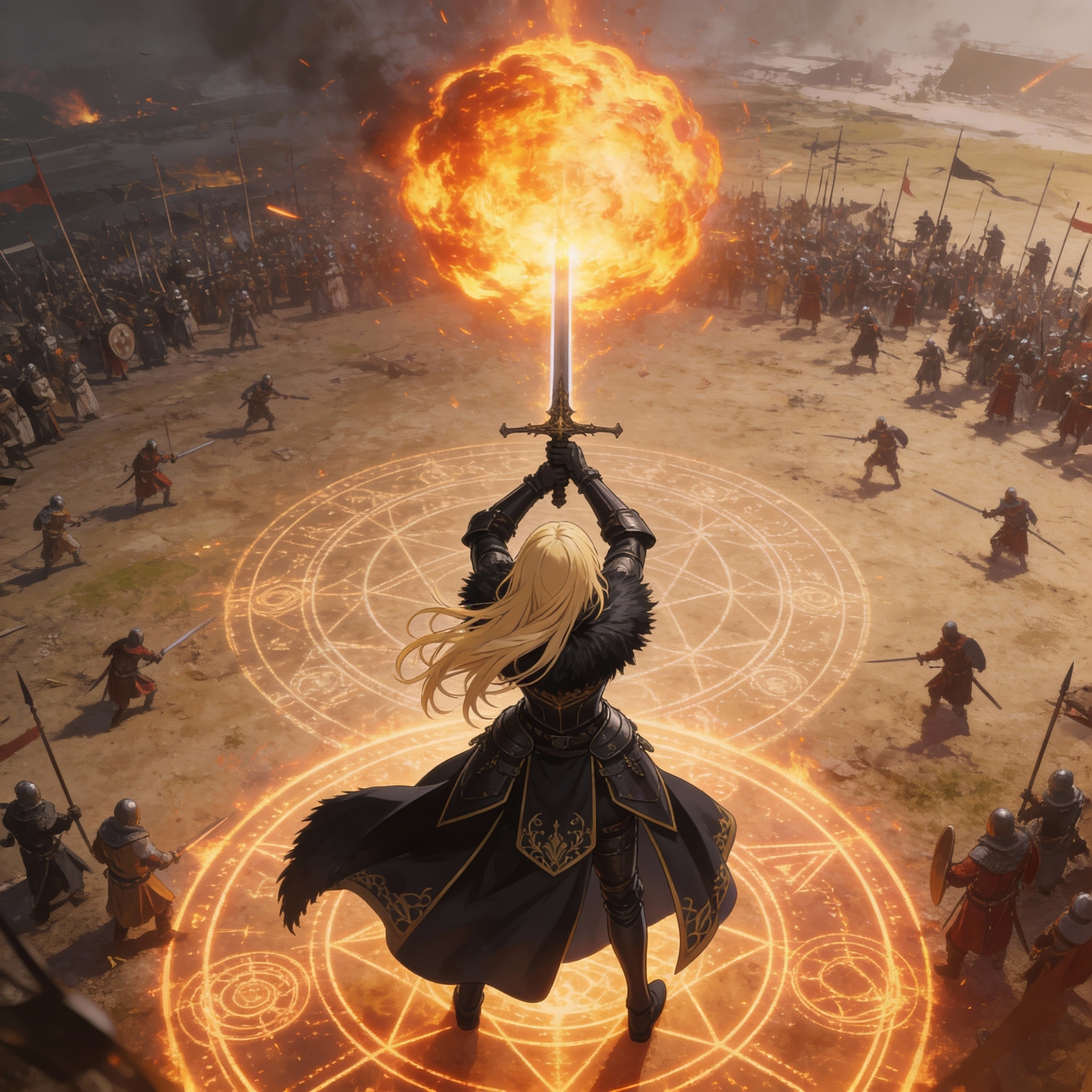 火球とエリザベス（ブロンドの女騎士さん908） | の人気AIイラスト・グラビア