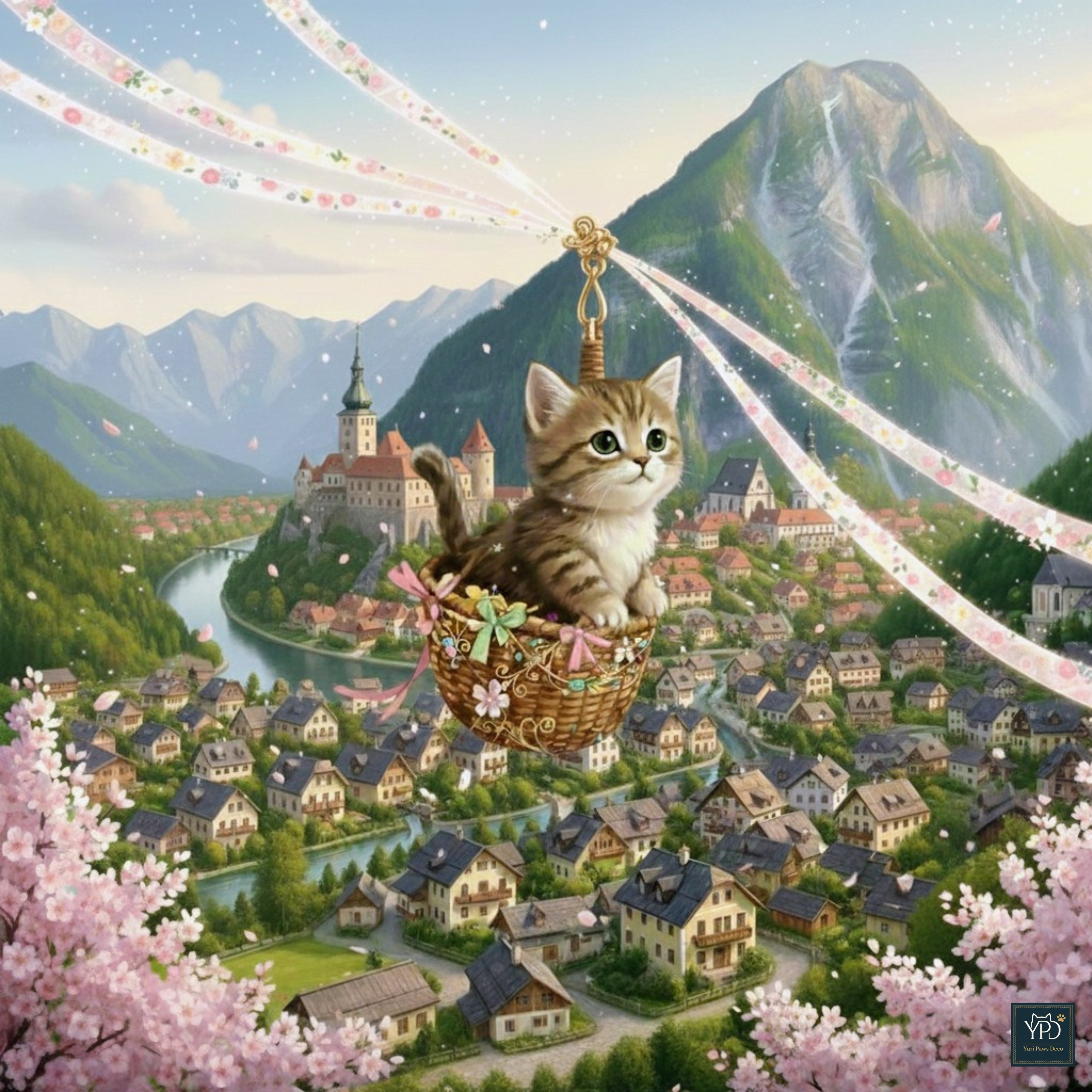 仔猫と一緒に春へワープ | の人気AIイラスト・グラビア