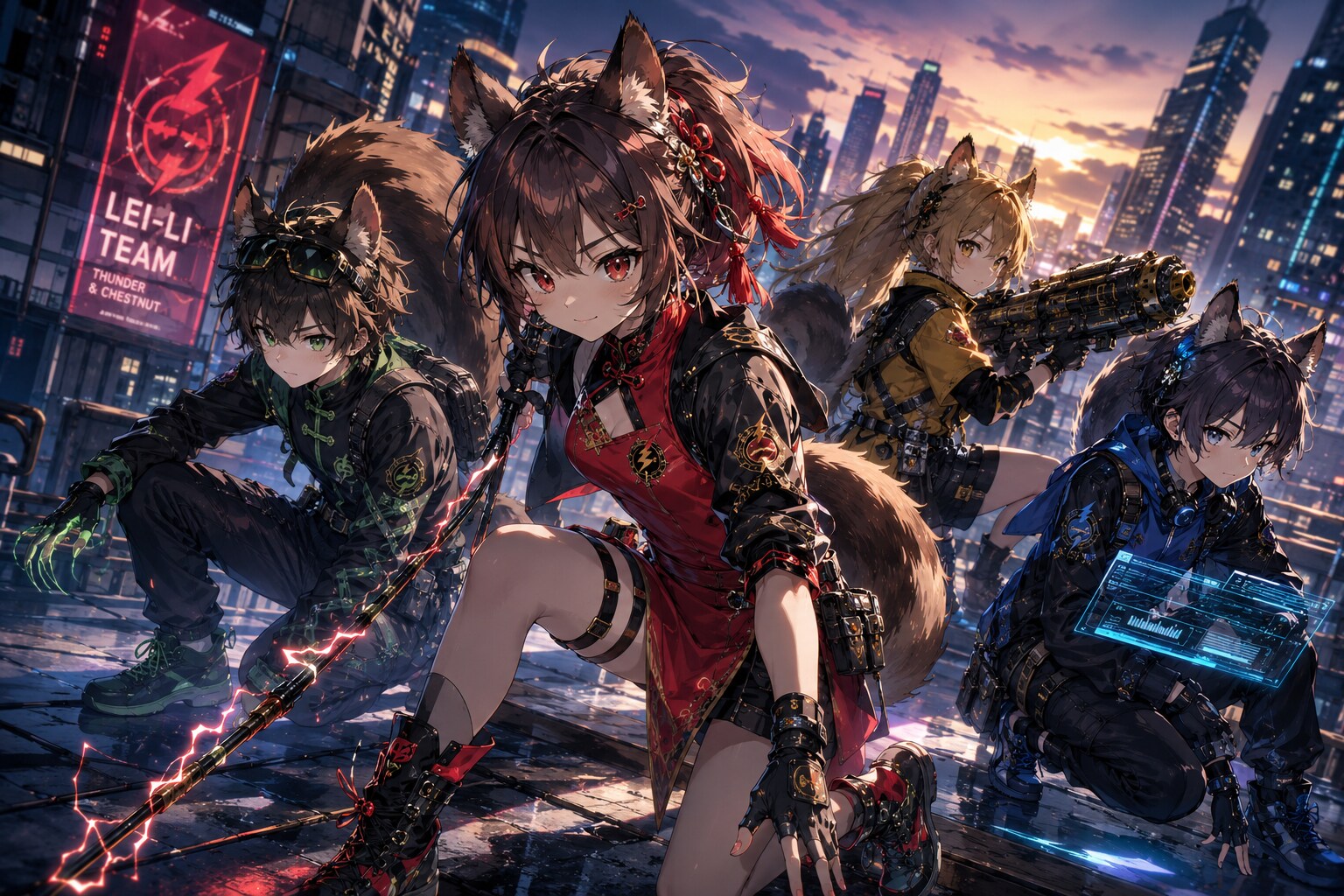 🐿️ リス獣人らのPMCチーム「雷栗隊（Lei-Li Team）」 | の人気AIイラスト・グラビア