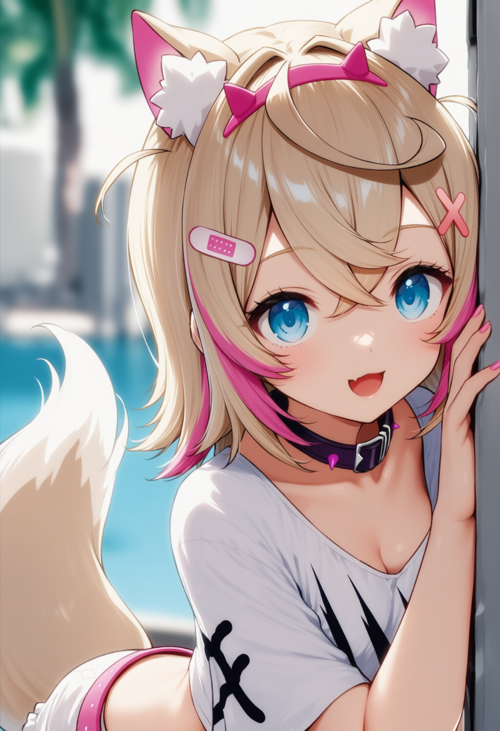 モコちゃんが物陰からジッと見つめているだけ