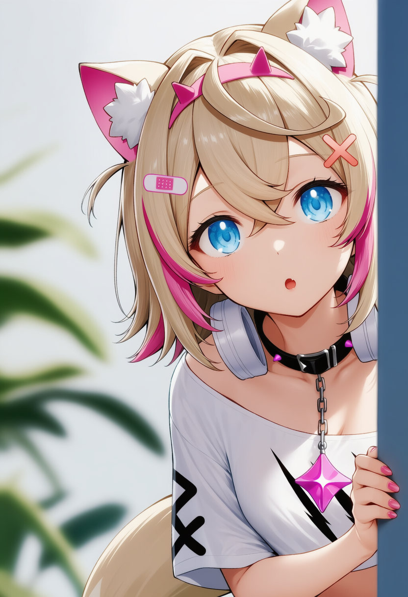 モコちゃんが物陰からジッと見つめているだけ | の人気AIイラスト・グラビア