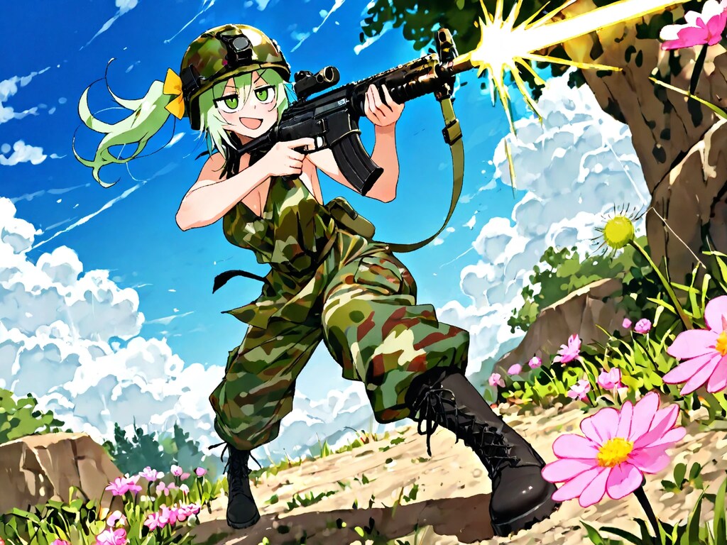 サバゲーをする喜緑さん☆