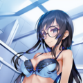 black-framed round eyewear, lightblue lingerie 02[rating:general] 4枚目