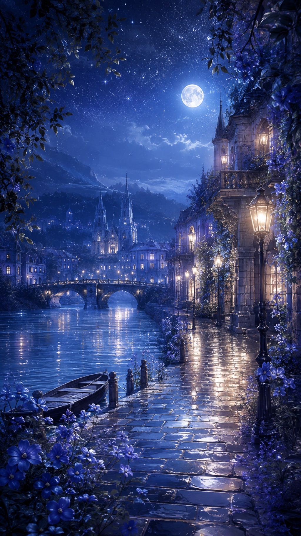 月影の水都 ― 静寂が光る夜