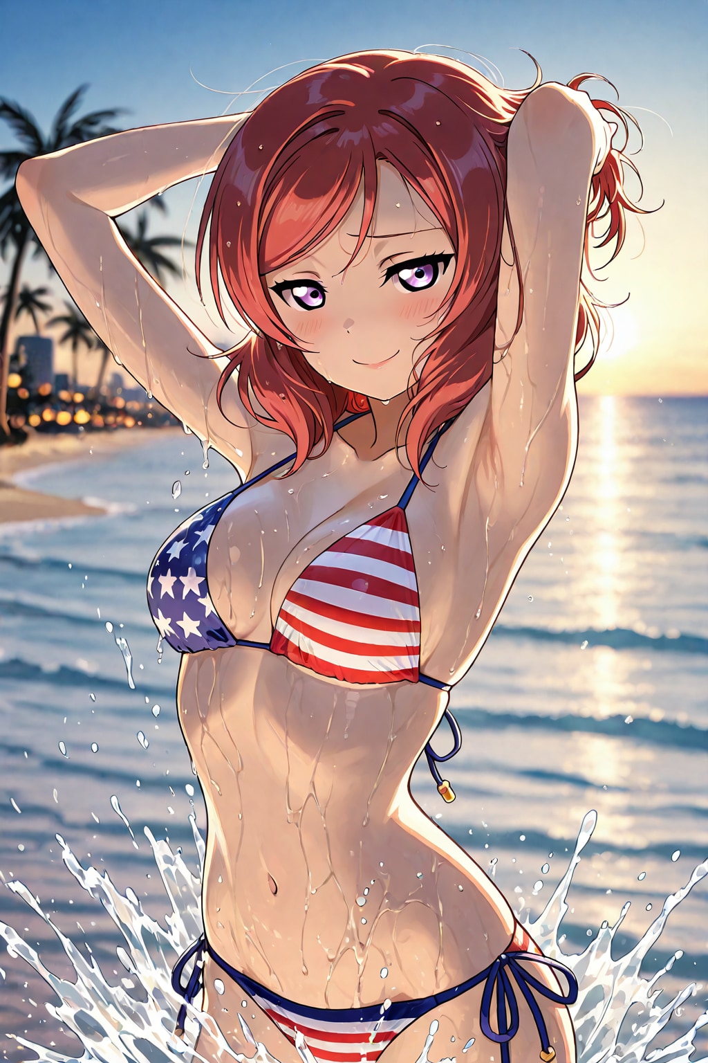 星条旗ビキニの真姫ちゃん🇺🇸👙❤️