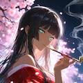 【うちの子】ひかりちゃん夜桜ver. 4枚目