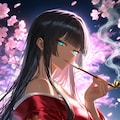 【うちの子】ひかりちゃん夜桜ver. 3枚目