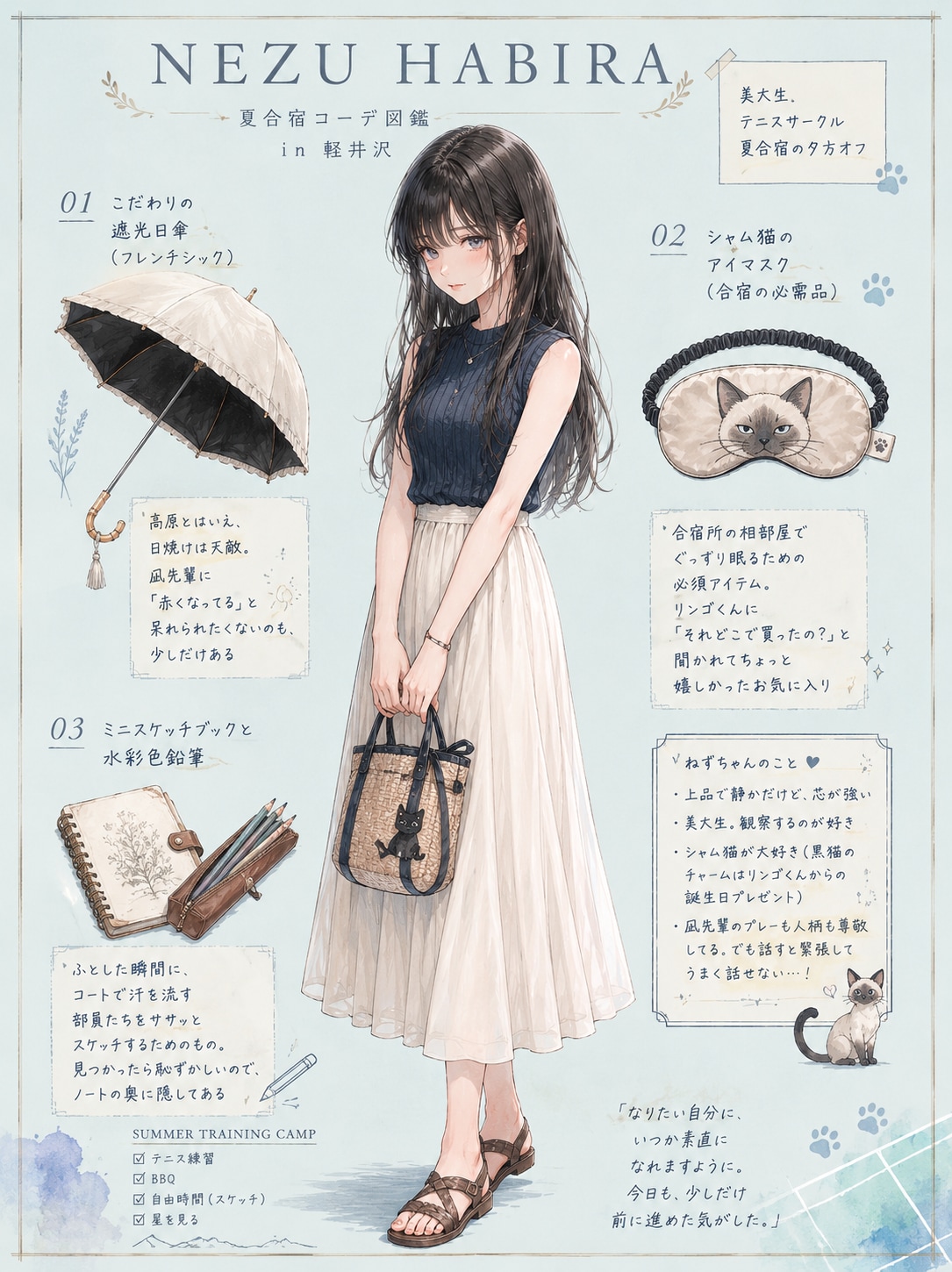 波夷羅ねずの夏コーデ　ver.夏合宿