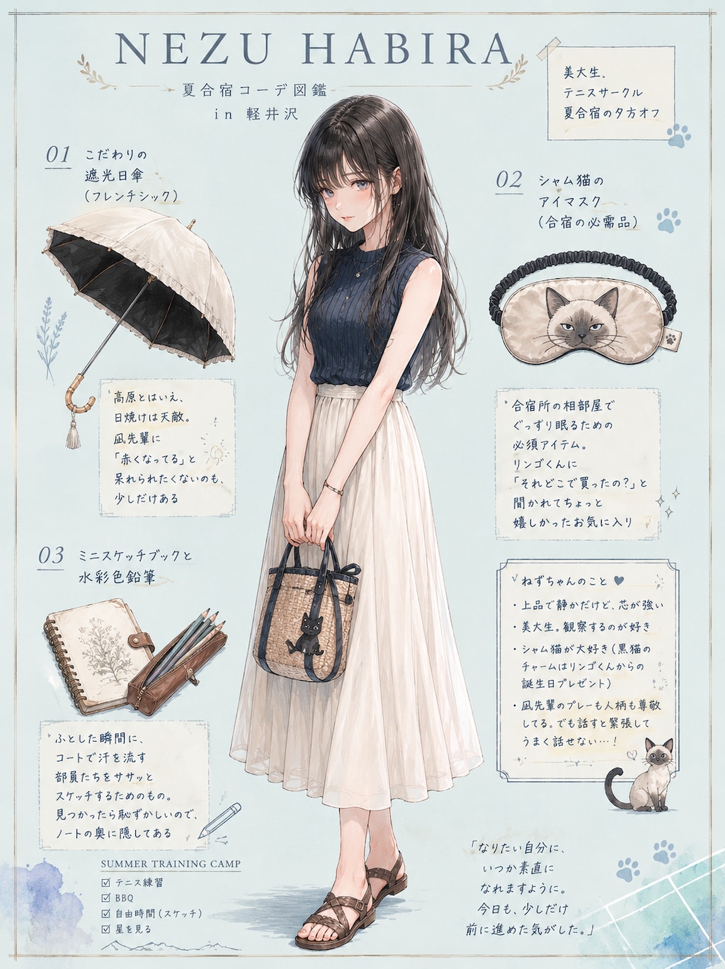 波夷羅ねずの夏コーデ　ver.夏合宿