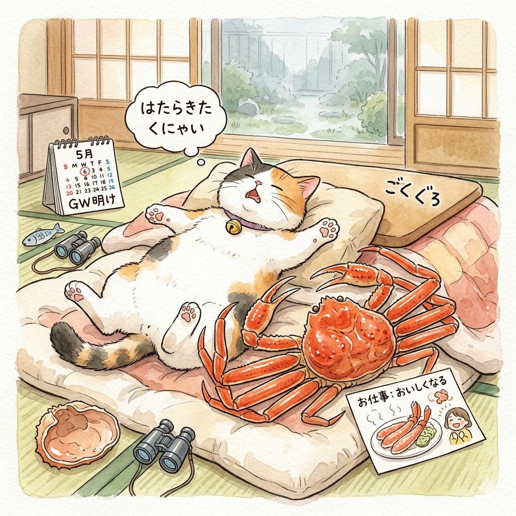 ねこさまとカニさんもはたらきたくない
