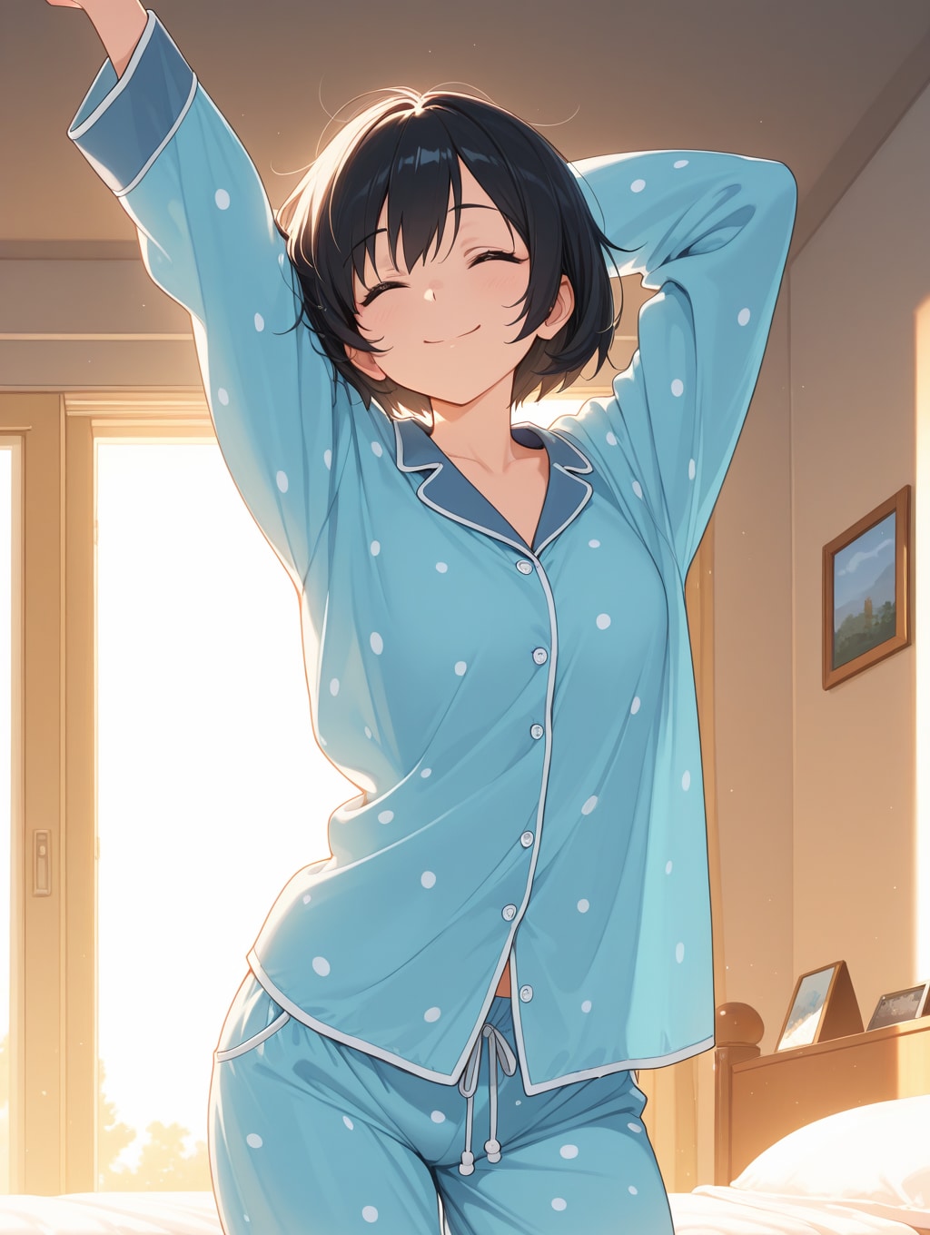 朝だあ～。んん～！