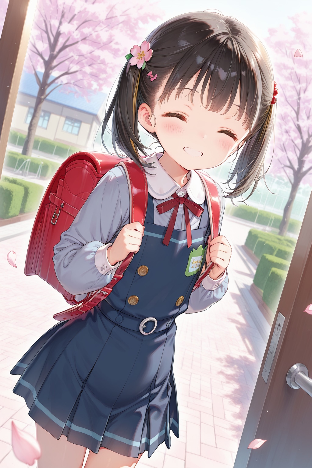 入学式に向かう女の子