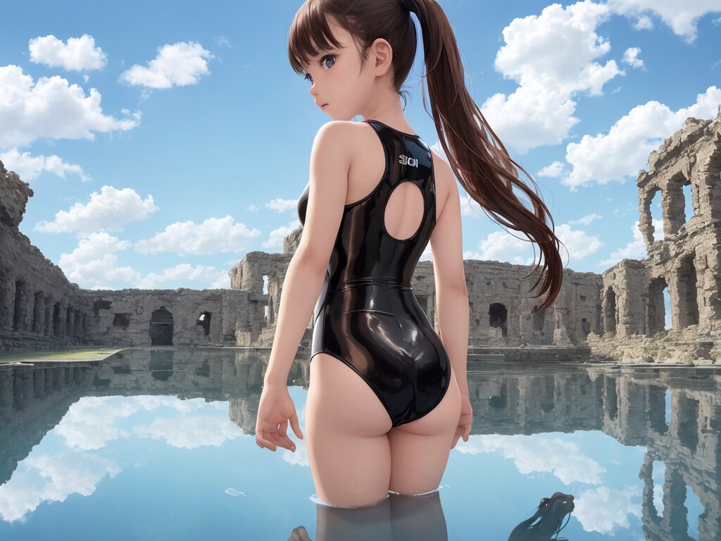 廃墟で水遊び3