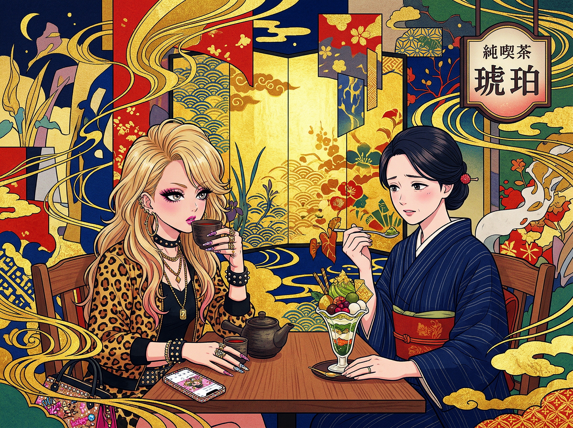 主婦和夢さん40歳・ギャルとお茶する | の人気AIイラスト・グラビア