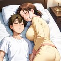 疲れて眠る母子 8枚目