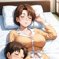 疲れて眠る母子 7枚目
