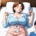 疲れて眠る母子 5枚目
