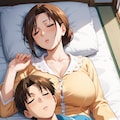 疲れて眠る母子 6枚目