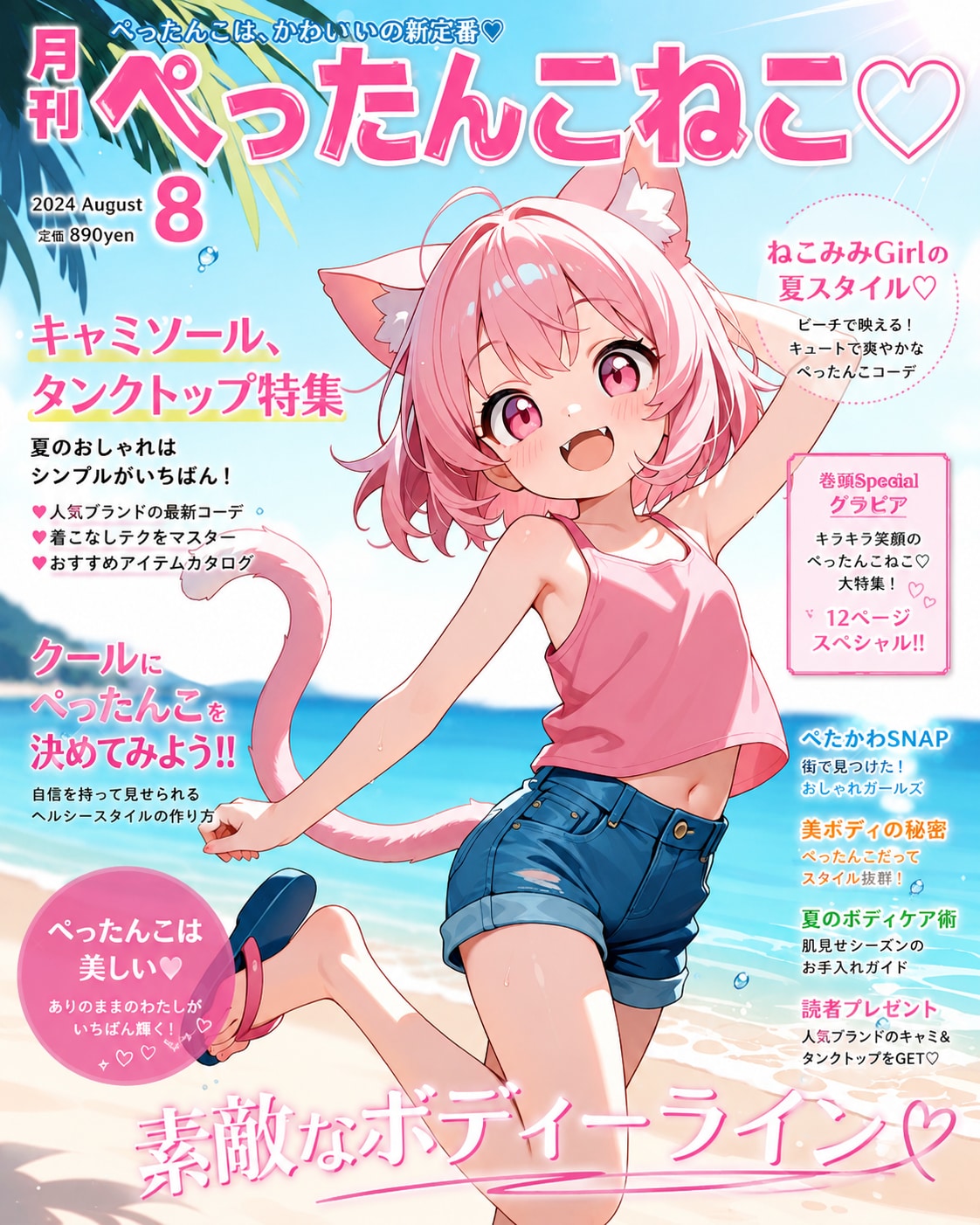 月刊　ぺったんこねこ　夏ファッション特集
